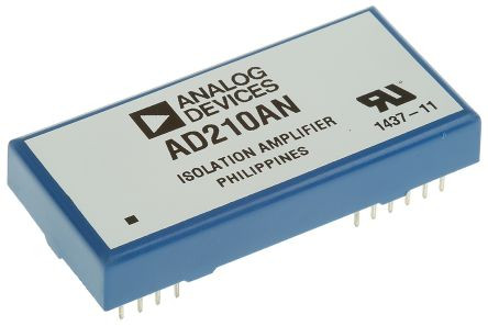 ANALOG DEVICES AD210BN IC, ISOLATION AMP, 20KHZ, 1V/ S, DIP-30; NO. OF AMPLIFIERS:1; INPUT OFFSET VOLTAGE:5MV; BANDWIDTH:20KHZ; ISOLATION VOLTAGE:2.5KV; GAIN NON-LINEARITY M