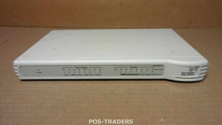 3COM 3C16791A SWITCH ETHERNET DUAL SPEED 8PORT
