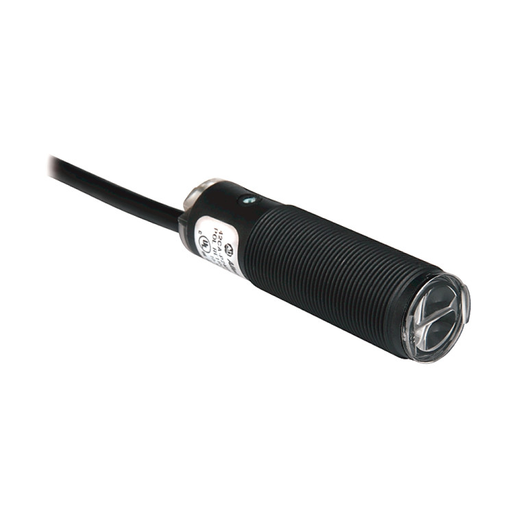 ALLEN BRADLEY 42CA-B2LPBE-A2 PHOTOELECTRIC SENSORS, CYLINDRICAL STYLE 18 MM, BACKGROUND SUPPRESSION, SENSING RANGE 100 MM, 10 - 30 VDC, LIGHT OR DARK OPERATED, PNP, CABLE 2 M