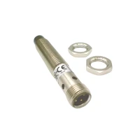 ALLEN BRADLEY 872C-N8NP12-D4 PROXIMITY SENSOR, 3-WIRE DC EXTENDED RANGE STANDARD BARREL, 12MM DIAMETER, TUBULAR:NICKEL PLATED BRASS, 8MM SENSING DISTANCE, UNSHIELDED, N.O., SOURCE