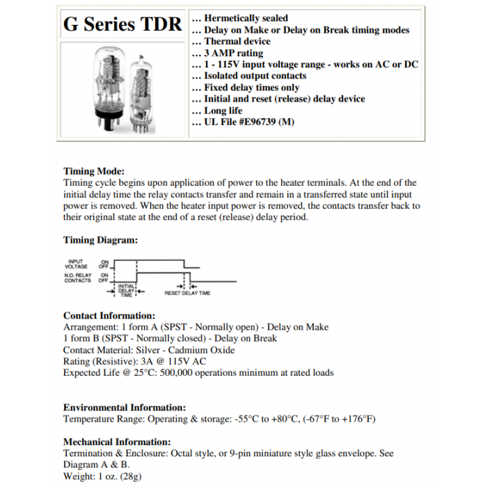 AMPERITE 26NO30 TIME DELAY RELAY 3AMP 26V SPST NO G-SERIES AMPERITE 26NO30 TIME DELAY RELAY 3AMP 26V SPST NO G-SERIES