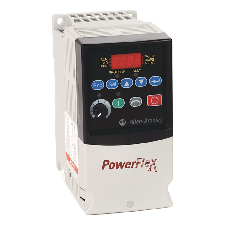 ALLEN BRADLEY 22A-B8P0N104 POWERFLEX4 AC DRIVE, 240 (208)VAC, 3PH, 8 AMPS, 1.5 KW, 2 HP,FRAME SIZE A, IP20 (OPEN), LED DISPLAY, FIXED DIGITAL KEYPAD, NO CE COMPLIANT FILTER, RS4 ALLEN BRADLEY 22A-B8P0N104 POWERFLEX4 AC DRIVE, 240 (208)VAC, 3PH, 8 AMPS, 1.5 KW, 2 HP,FRAME SIZE A, IP20 (OPEN), LED DISPLAY, FIXED DIGITAL KEYPAD, NO CE COMPLIANT FILTER, RS4