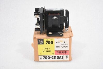 ALLEN BRADLEY 700-C110A1 RELAY 10AMP 1NC/1NO 110/120VAC 50/60HZ ALLEN BRADLEY 700-C110A1 RELAY 10AMP 1NC/1NO 110/120VAC 50/60HZ