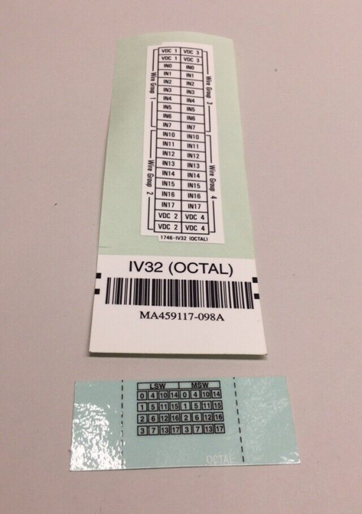 ALLEN BRADLEY 1746-RL51 REPLACEMENT OCTAL LABEL KIT FOR CTLG # 1746-OB16 (KIT INCLUDES 1 OCTAL LED LABEL & 1 DOOR LABEL)