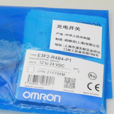 OMRON E3F2-R4B4-P1  PHOTOELECTRIC SENSOR; OUTPUT CURRENT:100MA; SENSOR OUTPUT:PNP; SUPPLY VOLTAGE RANGE DC:10V TO 30V; SENSING RANGE MAX:4M; SENSOR HOUSING:CYLINDRICAL; S