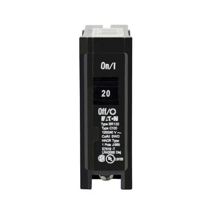 EATON CORPORATION BR120 CIRCUIT BREAKER 20AMP 1POLE 120/240VAC EATON CORPORATION BR120 CIRCUIT BREAKER 20AMP 1POLE 120/240VAC