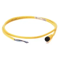 ALLEN BRADLEY 889D-E4AC-2 DC MICRO (M12), MALE, R-ANG (EXT.THREADS), 4-PIN, PVC CABLE, YELLOW, UNSHIELDED, IEC COLOR CODED, NO CONNECTOR, 2 METER (6.56 FEET)