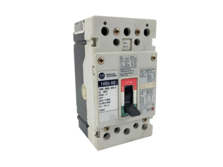 ALLEN BRADLEY 140U-H3C3-D10 MOLDED CASE CIRCUIT BREAKER, 125A, H-FRAME, 30...39 KA, T/M - FIXED THERMAL / FIXED MAGNETIC, RATED CURRENT 100A ALLEN BRADLEY 140U-H3C3-D10 MOLDED CASE CIRCUIT BREAKER, 125A, H-FRAME, 30...39 KA, T/M - FIXED THERMAL / FIXED MAGNETIC, RATED CURRENT 100A