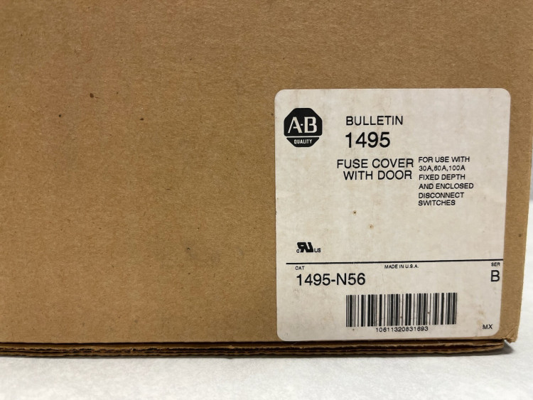 ALLEN BRADLEY 1495-N56 30A, 60A, AND 100A, PROTECTIVE FUSE COVER WITH DOOR ALLEN BRADLEY 1495-N56 30A, 60A, AND 100A, PROTECTIVE FUSE COVER WITH DOOR