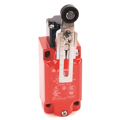 ALLEN BRADLEY 440P-MALS11B SENATOR, LARGE METAL, EN 50041 METAL ADJUSTABLE LEVER SAFETY CONTACTS 1NC AUXILIARY CONTACTS 1NO SNAP ACTING M20
