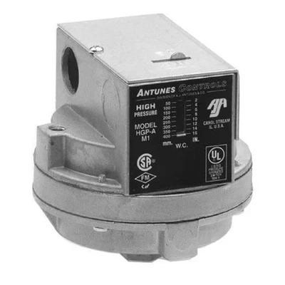 ANTUNES CONTROLS 803112601 GAS PRESSURE SWITCH 2-16IN WC W/MANUAL RESET