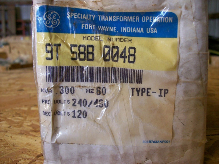 GENERAL ELECTRIC 9T58B0048 CONTROL TRANSFORMER TYPE IP 300KVA 240/480V 60HZ GENERAL ELECTRIC 9T58B0048 CONTROL TRANSFORMER TYPE IP 300KVA 240/480V 60HZ