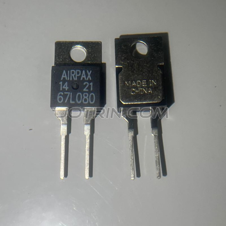 AIRPAX 67L080 THERMOSTAT; CONTACT RATING:1A AT 48VDC; BODY MATERIAL:PPS (POLYPHENYLENE SULFIDE); COLOR:BLACK; LEADED PROCESS COMPATIBLE:YES; MOUNTING TYPE:PC BOARD