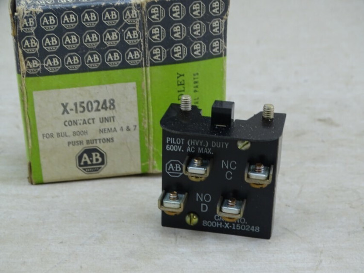 ALLEN BRADLEY X-150248 CONTACT BLOCK SWITCH 600VAC 1NC 1NO ALLEN BRADLEY X-150248 CONTACT BLOCK SWITCH 600VAC 1NC 1NO