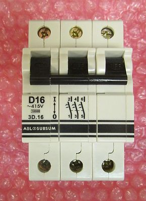 ABL SURSUM A3D.16 CIRCUIT BREAKER 16A 3POLE 240/415V D-CURVE ABL SURSUM A3D.16 CIRCUIT BREAKER 16A 3POLE 240/415V D-CURVE