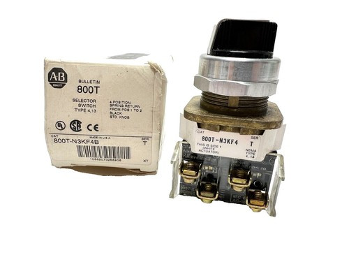 ALLEN BRADLEY 800T-H32 30.5MM TYPE 4/13 2 POS. CYLINDER LOCK SEL. SWITCH, MAINT., LOCK-RIGHT, STD. KEY, D018 KEY, NO CONTACTS ALLEN BRADLEY 800T-H32 30.5MM TYPE 4/13 2 POS. CYLINDER LOCK SEL. SWITCH, MAINT., LOCK-RIGHT, STD. KEY, D018 KEY, NO CONTACTS