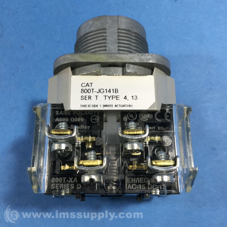 ALLEN BRADLEY 800T-JG141B 30.5MM TYPE 4/13 3 POS. SEL. SWITCH-NON-ILLUM., GRAY, METAL WING LEVER SPRING RTN FR/ BOTH ALLEN BRADLEY 800T-JG141B 30.5MM TYPE 4/13 3 POS. SEL. SWITCH-NON-ILLUM., GRAY, METAL WING LEVER SPRING RTN FR/ BOTH