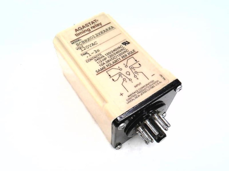 AGASTAT SCBRX012XXAAXA TIME DELAY RELAY DPDT 120VAC/DC .1-3SECOND