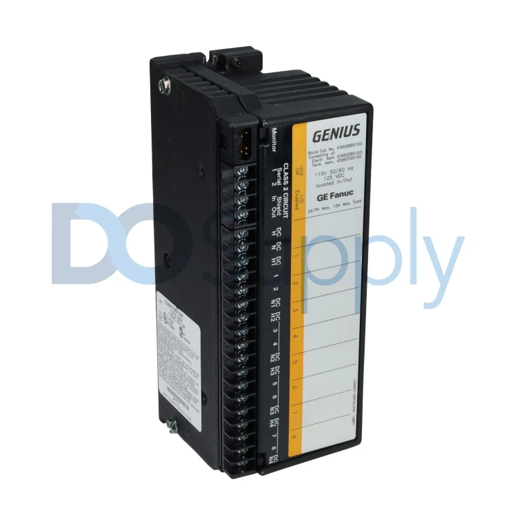 FANUC IC660BBS103 BLOCK 115VAC/125VDC LOW LEAK ISOL I/O, W/O FAILED SW DIAG, 8 CKT FANUC IC660BBS103 BLOCK 115VAC/125VDC LOW LEAK ISOL I/O, W/O FAILED SW DIAG, 8 CKT