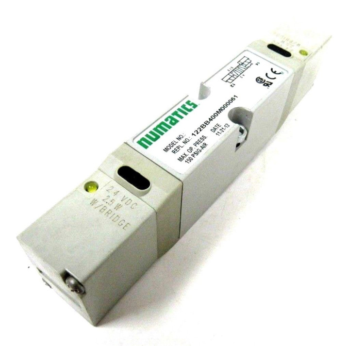 NUMATICS 122BB400M000061 SOLENOID VALVE DOUBLE 24VDC 2.5W W/BRIDGE 150PSIG NUMATICS 122BB400M000061 SOLENOID VALVE DOUBLE 24VDC 2.5W W/BRIDGE 150PSIG