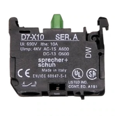 SPRECHER & SCHUH D7-X10 CONTACT BLOCK 1NO SPRECHER & SCHUH D7-X10 CONTACT BLOCK 1NO
