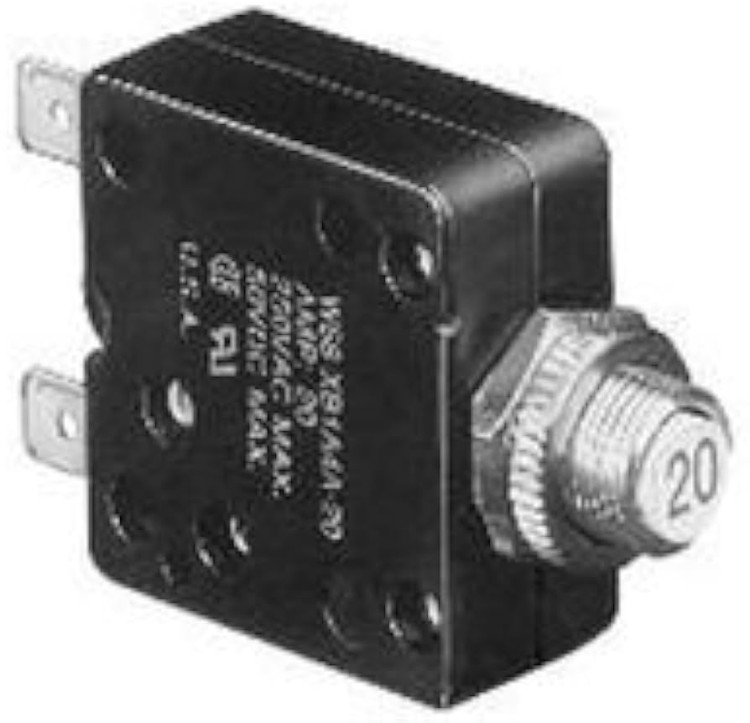 CIRCUIT BREAKER, THERMAL, 1P, 250V, 20A; VOLTAGE RATING VDC:50V; VOLTAGE RATING VAC:250V; CURRENT RATING:20A; NO. OF POLES:1; CIRCUIT BREAKER MOUNTING CIRCUIT BREAKER, THERMAL, 1P, 250V, 20A; VOLTAGE RATING VDC:50V; VOLTAGE RATING VAC:250V; CURRENT RATING:20A; NO. OF POLES:1; CIRCUIT BREAKER MOUNTING