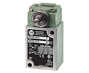 ALLEN BRADLEY 802M-HJ1 LIMIT SWITCH, PRE-WIRED FACTORY SEALED, COMPLETE SWITCH, LEVER TYPE, SPRING RETURN, HIGH OPERATING TORQUE, 2-CIRCUIT, CW AND CCW DIRECTIONS, 5-PIN MIN