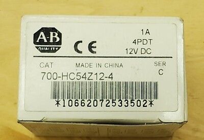 ALLEN BRADLEY 700-HC54Z12 RELAY 1AMP 4PDT 12V DC