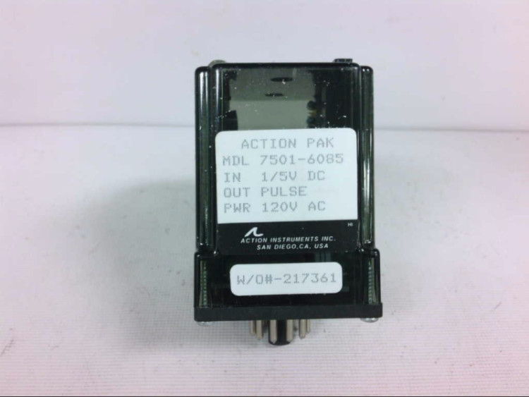ACTION INSTRUMENTS 7501-6085-1 1 TO 5 VDC IN, DPDT RELAY OUTPUT, 120 VAC POWER ACTION INSTRUMENTS 7501-6085-1 1 TO 5 VDC IN, DPDT RELAY OUTPUT, 120 VAC POWER