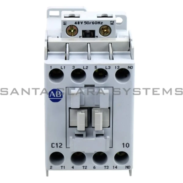 ALLEN BRADLEY 100-C12KY10 CONTACTOR, SCREW TERMINALS, 5.5KW/400V, COIL 2 TERMINALS, COIL TERMINALS AT LINE SIDE, CONTROL VOLTAGE 48V 50/60HZ, 1 N.O. AUXILIARY CONTACT, SINGEL PACK