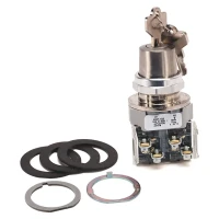 ALLEN BRADLEY 800T-H3303 30.5MM TYPE 4/13 2 POS. CYLINDER LOCK SEL. SWITCH, MAINT. KEY REMOVAL-BOTH, D020 KEY, NO CONTACTS