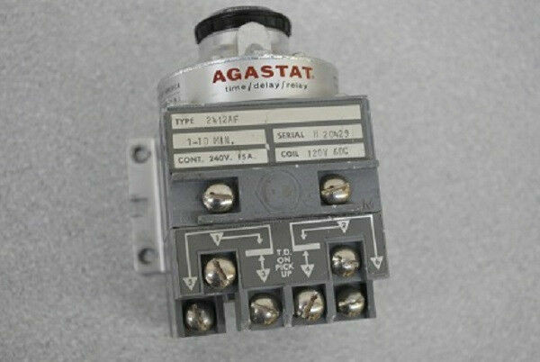 AGASTAT 2412FF TIMING RELAY ON-DELAY DPDT 127VAC 1-10 MINUTES