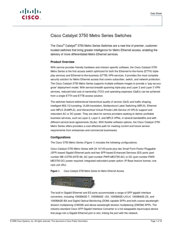 Advanced IP Feature License for Catalyst 3750 Metro Advanced IP Feature License for Catalyst 3750 Metro