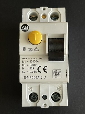 ALLEN BRADLEY 1492-RCD2A16 RESIDUAL CURRENT DEVICE 16AMP RATED 2P 230/400VAC