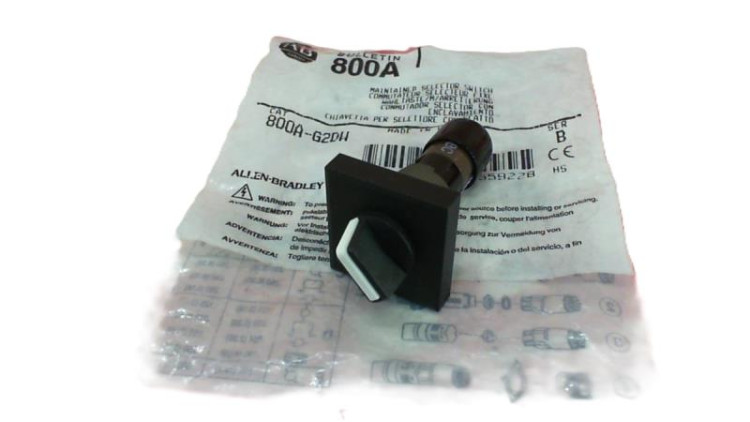 ALLEN BRADLEY 800A-G2DW SELECTOR SWITCH MAINTAINED STD. KNOB WHITE INSERT ALLEN BRADLEY 800A-G2DW SELECTOR SWITCH MAINTAINED STD. KNOB WHITE INSERT
