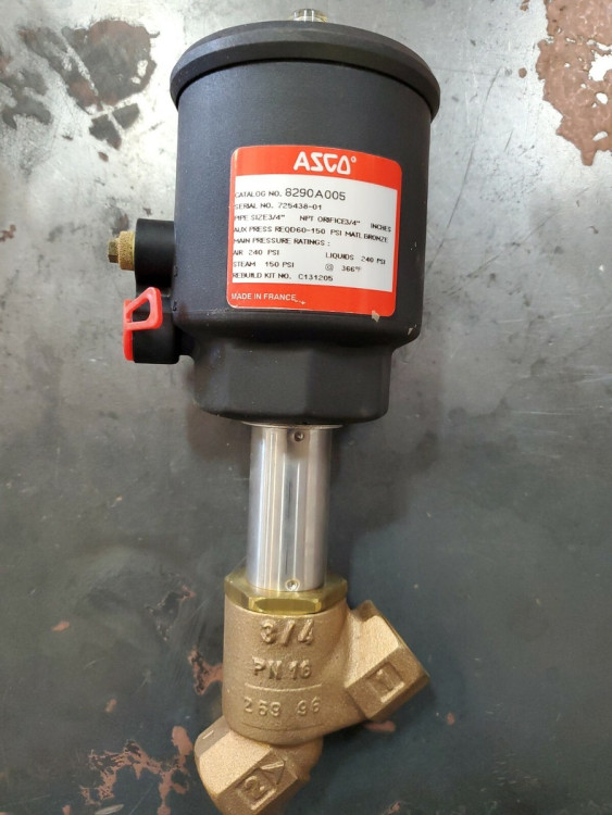 ASCO 8290-A005 PISTON VALVE NC 3/4IN BRONZE BODY 63MM OPERATOR ASCO 8290-A005 PISTON VALVE NC 3/4IN BRONZE BODY 63MM OPERATOR