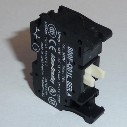 ALLEN BRADLEY 800F-Q01L CONTACT BLOCK - LATCH MOUNT, 1N.C. LATE BREAK, SPRING CLAMP ALLEN BRADLEY 800F-Q01L CONTACT BLOCK - LATCH MOUNT, 1N.C. LATE BREAK, SPRING CLAMP