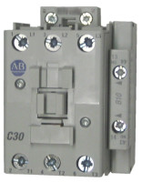 ALLEN BRADLEY 100-C30J10 CONTACTOR, SCREW TERMINALS, 15KW/400V, COIL 2 TERMINALS, COIL TERMINALS AT LINE SIDE, CONTROL VOLTAGE 24V 60HZ, 1 N.O. AUXILIARY CONTACT, SINGEL PACK