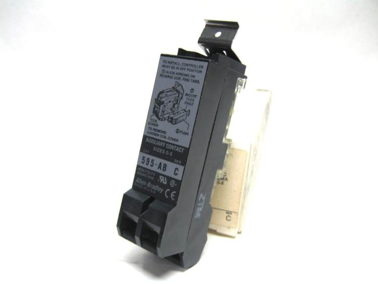 ALLEN BRADLEY 595AB5 AUXILIARY CONTACT H- DUTY 1NO/1NC 600VAC SIZE 0-5