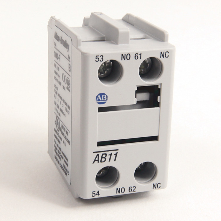 ALLEN BRADLEY 100-FA04 AUXILIARY CONTACT BLOCK, FRONT MOUNTING TO BULLETIN 100-C - CONTACTORS, 4-POLE, 0 N.O. + 4 N.C.