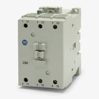 ALLEN BRADLEY 100-C60D00 CONTACTOR, SCREW TERMINALS, 32KW/400V, COIL 2 TERMINALS, COIL TERMINALS AT LINE SIDE, CONTROL VOLTAGE 110V 50HZ / 120V 60HZ, NO AUXILIARY CONTACT, SINGEL PACK