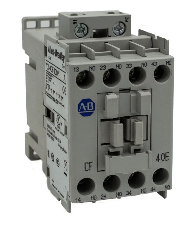 ALLEN BRADLEY 700-CF400KJ CONTROL RELAY, 4 N.O., OPEN TYPE, CONTROL VOLTAGE 24V 50/60HZ, SINGLEPACK