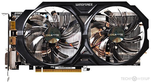 Видеокарта 2Gb Gigabyte GV-R9285WF2OC-2GD, AMD Radeon, R9 285, PCI-E, GDDR5, 2xDVI, HDMI, DP, 256-бит, OverClock Edition, Retail