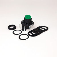 ALLEN BRADLEY 800H-BR1 30.5MM TYPE 4/4X/13 MOM. CONTACT PB, NON-ILLUM., GREEN, EXTENDED HD, NO CONTACTS