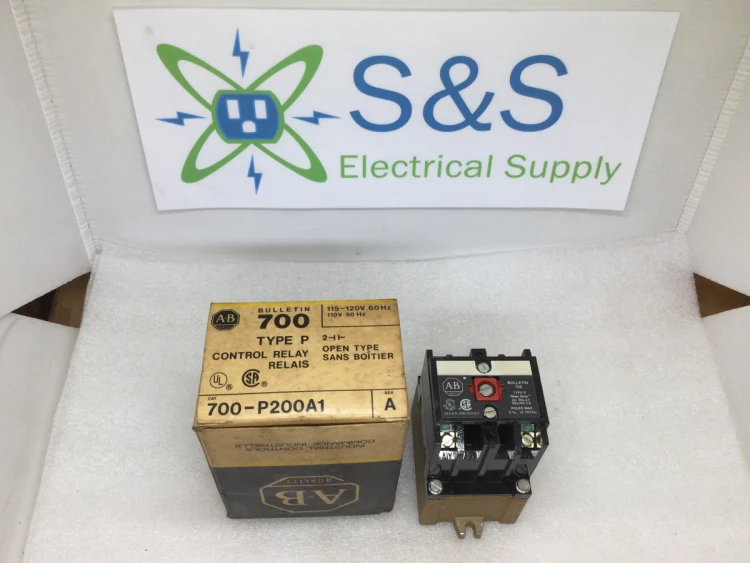 ALLEN BRADLEY 700-PT200A1 700-P NEMA CONTROL RELAY, 2 N.O. CONTACTS, 10 AMP AC CONTACT RATING, 110V 50HZ / 115-120V 60HZ ALLEN BRADLEY 700-PT200A1 700-P NEMA CONTROL RELAY, 2 N.O. CONTACTS, 10 AMP AC CONTACT RATING, 110V 50HZ / 115-120V 60HZ