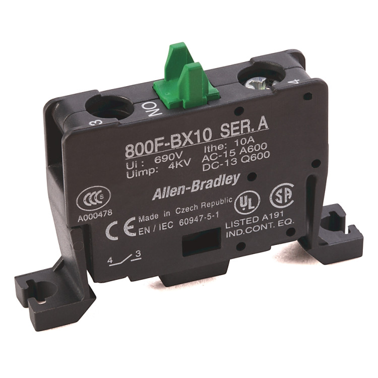ALLEN BRADLEY 800F-BX10 22.5MM PB BASE MOUNT, SCREW CONTACT BLOCK, 1 N.O. ALLEN BRADLEY 800F-BX10 22.5MM PB BASE MOUNT, SCREW CONTACT BLOCK, 1 N.O.