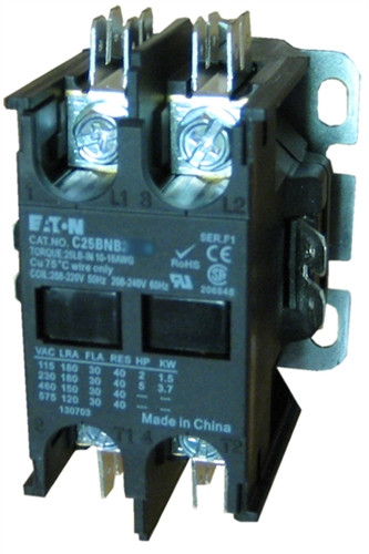 EATON CORPORATION C25-BNB-230T CONTACTOR 30AMP 2POLE 24VAC DEFINITE PURPOSE EATON CORPORATION C25-BNB-230T CONTACTOR 30AMP 2POLE 24VAC DEFINITE PURPOSE