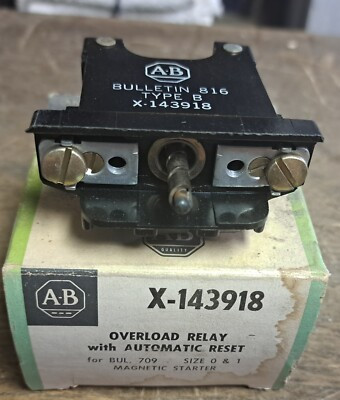 ALLEN BRADLEY X-143918 OVERLOAD RELAY W/AUTOMATIC RESET / SIZE 0/1