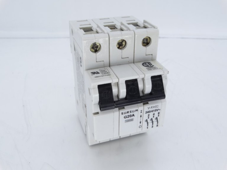 ABL SURSUM VEA53-G20A CIRCUIT BREAKER DIN RAIL MOUNT 3 POLE 20 AMP ABL SURSUM VEA53-G20A CIRCUIT BREAKER DIN RAIL MOUNT 3 POLE 20 AMP