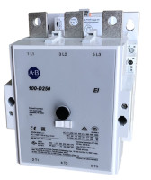 ALLEN BRADLEY 100-D250ED11 CONTACTOR, 132KW/400V, ELECTRONIC COIL 110.130 V AC / 110.130 V DC, 3 POLE, 1 N.O. + 1 N.C. AUXILIARY CONTACTS INSTALLED